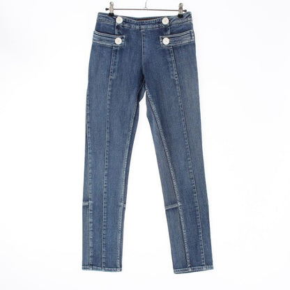 Louis Vuitton Side Zip Design Stretch Denim Pants Bottoms Blue 38