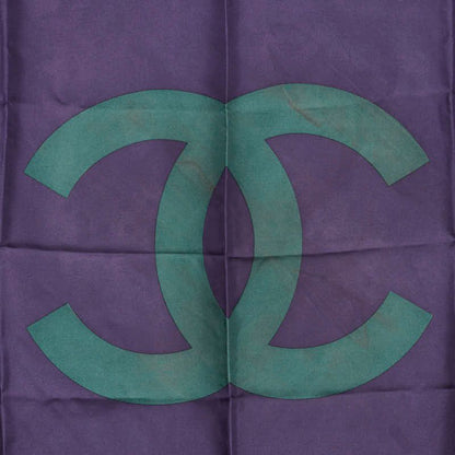 Chanel Coco Mark Green Purple Silk Women's Chanel