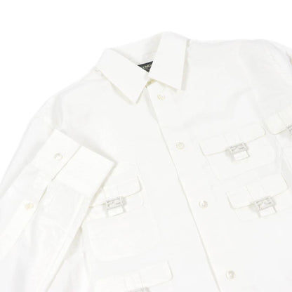 Fendi 2022 Fs1086 100% Cotton FF Logo Hardware Multi Pocket Long Sleeve Long