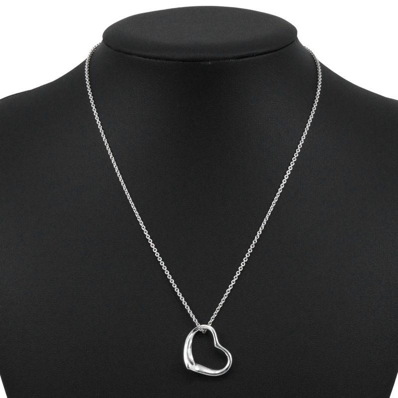 Tiffany & Co Open Heart Elsa Peretti 925 Silver Ladies 4.8g Necklace