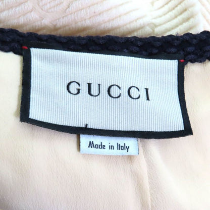 Gucci 577898 Silk Blend GG Pattern Knee Length Wool Skirt Tight Skirt Ivory