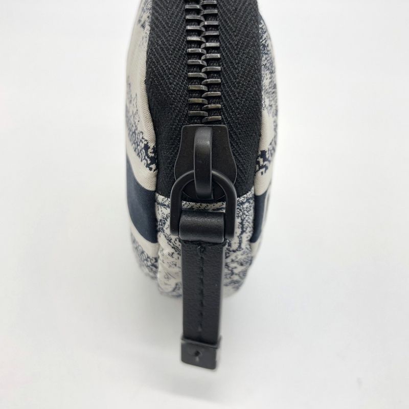 Christian DIOR Toile De Jouy Coin Case White/blue Taiga - Tiger Fabric Women's