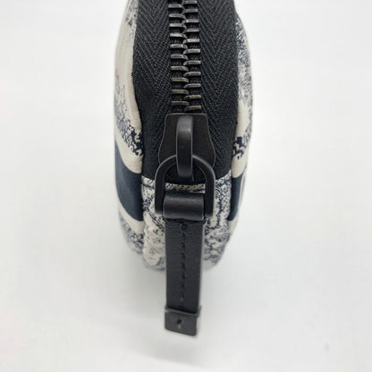 Christian DIOR Toile De Jouy Coin Case White/blue Taiga - Tiger Fabric Women's