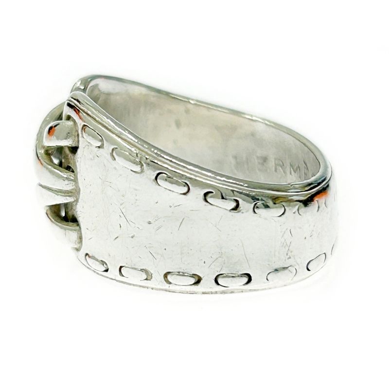Hermes Silver Mexico Ring 52 7.8g 925 Engraved 370030 Ring with Box