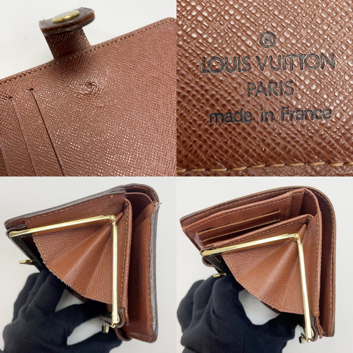 Louis Vuitton Monogram Portefeuille Viennois M61674 Bifold Wallet Leather