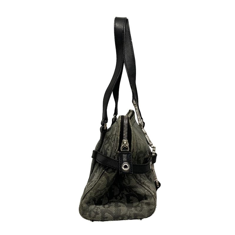 Dior/christian Dior Handbag Trotter Gray And Black Leather