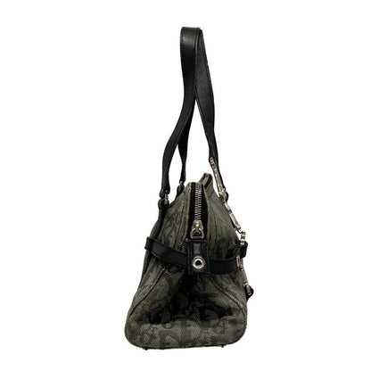 Dior/christian Dior Handbag Trotter Gray And Black Leather