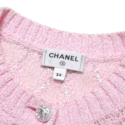 2023Chanel Knitwear Size 34 Long Sleeves Cardigan CC Logo Coco Mark Buttons