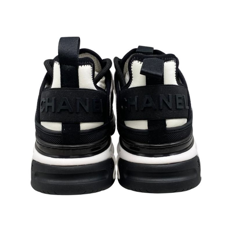 Chanel Sneakers Coco Mark G39982 Y56536 K5850 38 Size Fabric Suede Black White