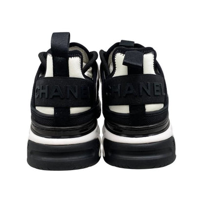 Chanel Sneakers Coco Mark G39982 Y56536 K5850 38 Size Fabric Suede Black White