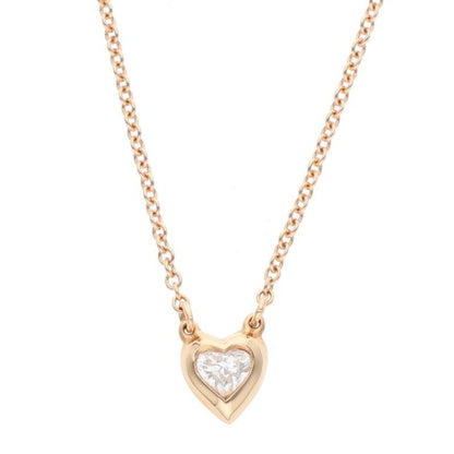 Tiffany & Co By-the-yard 18K Pink Gold Diamond Heart Necklace Men's 16inch