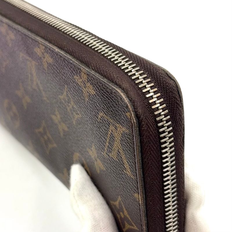 Louis Vuitton Zippy Wallet Monogram Fuchsia PVC Brown Round Zipper Long Wallet