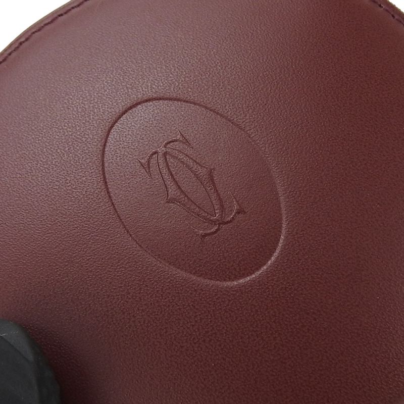 Cartier Coin Case Kl033794 Must Line Leather Bordeaux Goldhardware Small