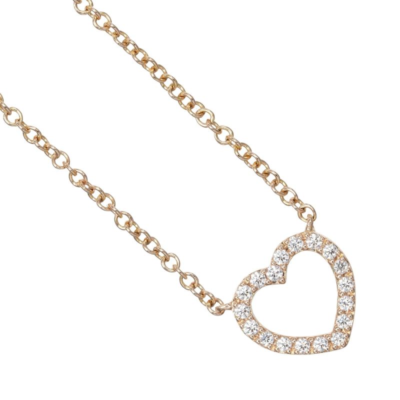 Tiffany & Co Metro Heart 18K Pink Gold And Diamonds Ladies 2g Necklace