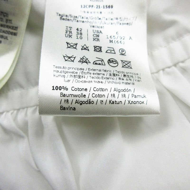 Fendi 12cpf-21-1569 Cape Rose Blouse Shirt Top Long Sleeves White Size M Women's