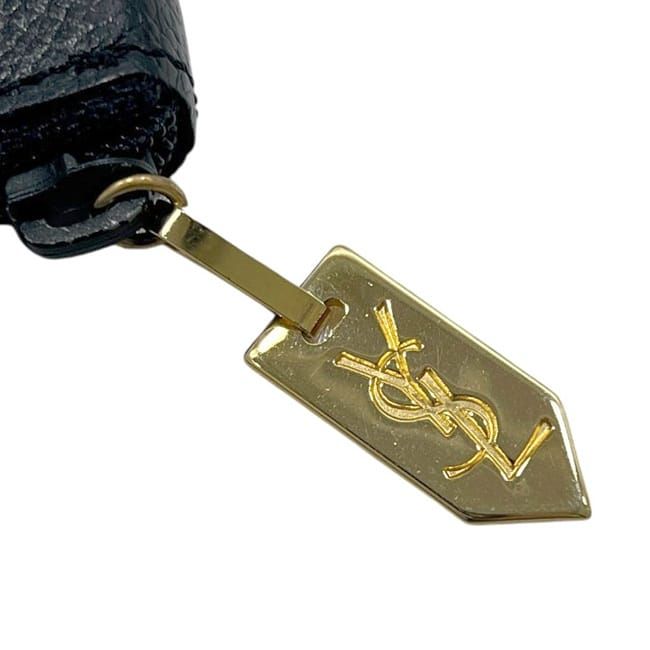 Yves Saint Laurent Coin Case Black Coin Purse Excellent Condition Leather