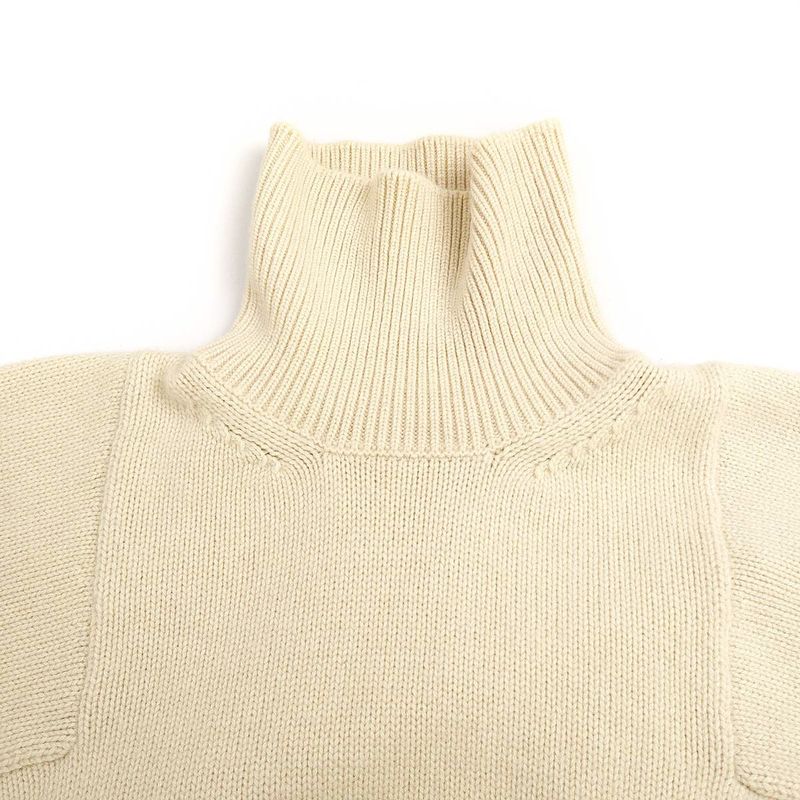 Celine by Phoebe Philo High Neck Cashmere Chunky Knit Sweater 2 3ds4 7720 Ivory