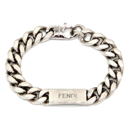 Fendi Bracelet M 205cm (807in) Long Chain Link Plate Fendi Leta Ring Palladium