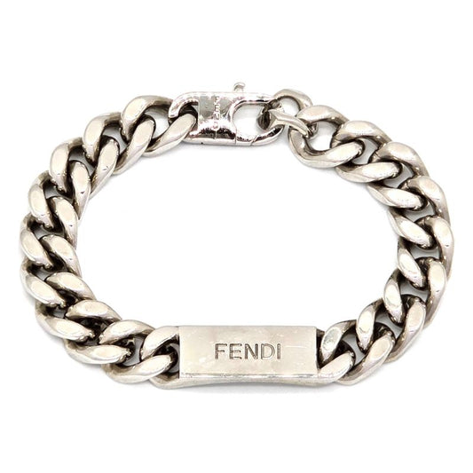 Fendi Bracelet M 205cm (807in) Long Chain Link Plate Fendi Leta Ring Palladium