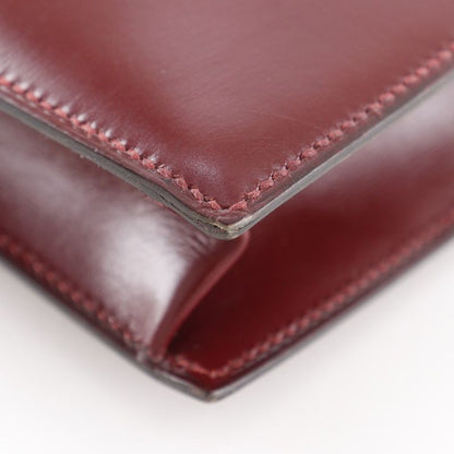 Hermes Liddy 2WAY Clutch Vintage Box Calf Bordeaux 00K Ladies Shoulder Bag