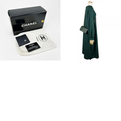 Chanel Shoulder Bag Mini Matelasse Lambskin Olive Green Gold Hardware 1st