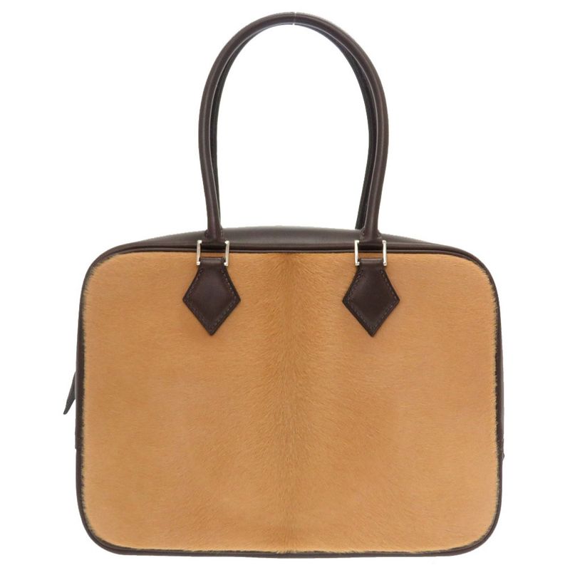 Hermes Prime 28 Troika Chamonix Ebène Silver Hardware □K Engraved Handbag Bag