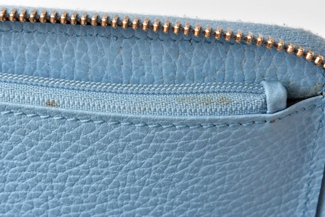 Unused Gucci Folding Wallet Gucci Swing Leather Light Blue 354497
