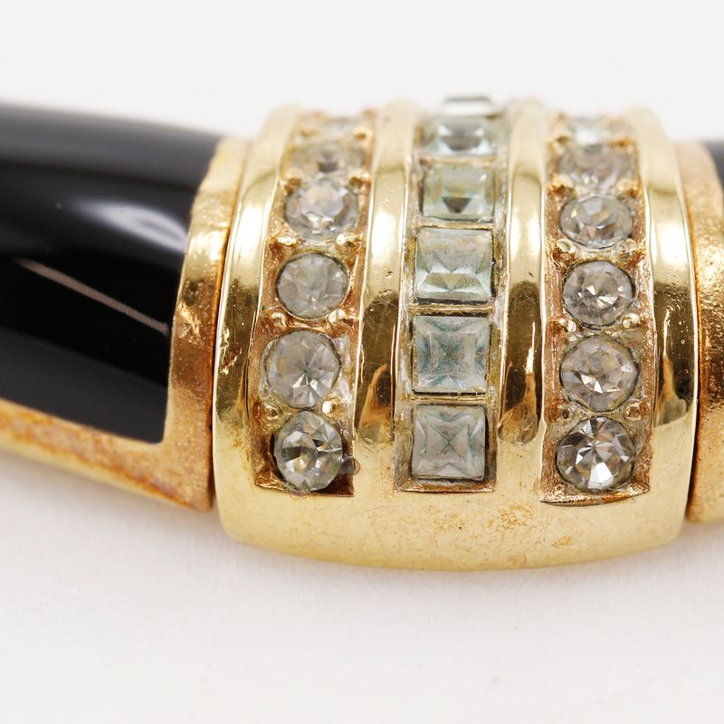 [dior] Christian Dior Earring Set Vintage Gold Plated And Rhinestone Ladies