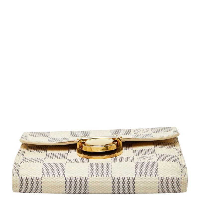 Louis Vuitton Damier Azure Porte Feuille Koala N60013 White Gold PVC Plated