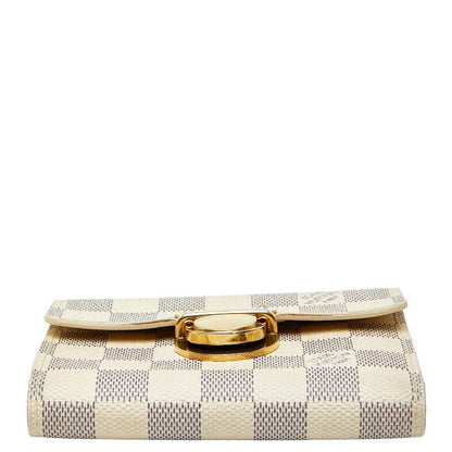 Louis Vuitton Damier Azure Porte Feuille Koala N60013 White Gold PVC Plated
