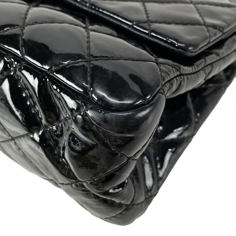 Chanel Shoulder Bag Double Flap Matelasse /255 Black Silver Hardware / Chain