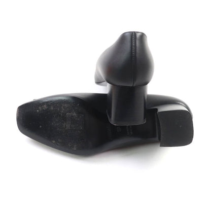 Hermes Silver Hardware Collierd Chien Delicate Square Toe Chunky Heel Leather