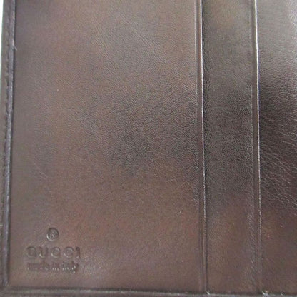 Gucci Interlocking G 181597 GG Canvas Leather Black Trifold Wallet 0871 Gucci
