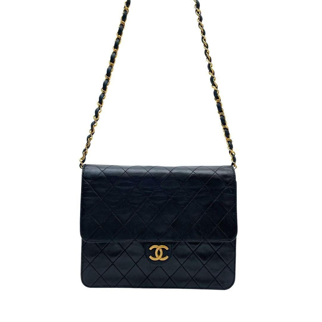 CHANEL 24K Timeless Classic Vintage Small Single Flap Bag Chain Purse