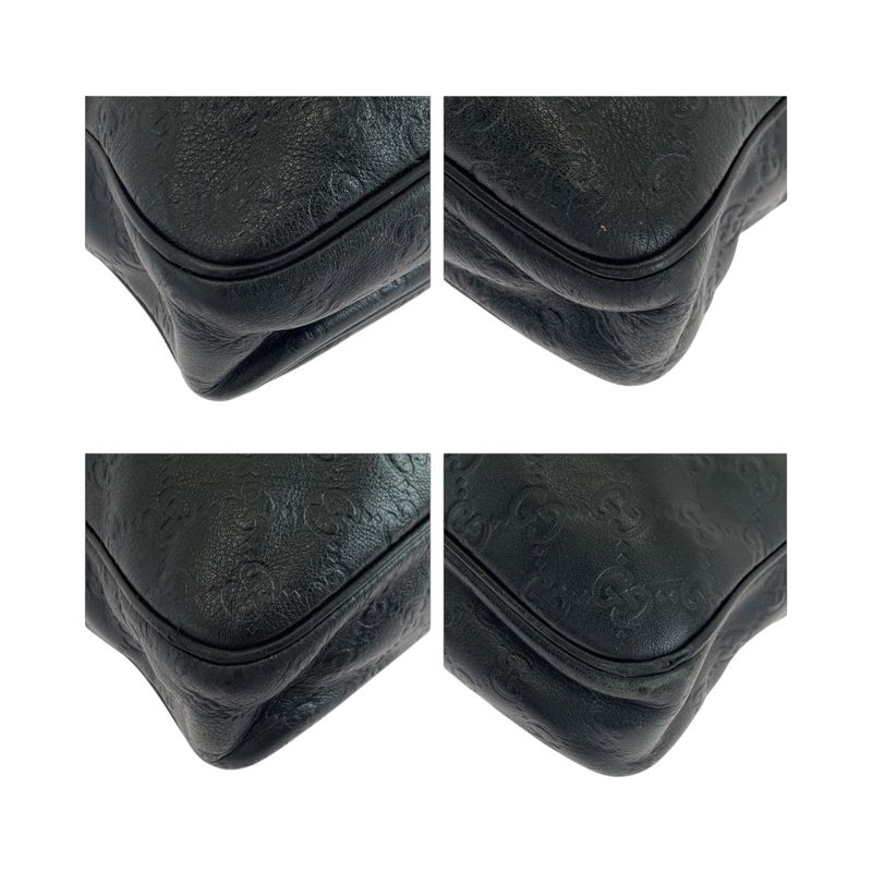 Guccissima Black Silver Hardware Leather 208463 Business Bag Shoulder Bag 2way