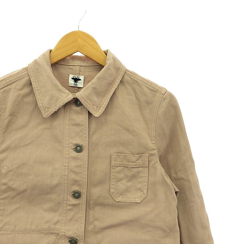 Christian DIOR - Bee Embroidered Denim Jacket Damaged Denim Jacket - 38 - Pink