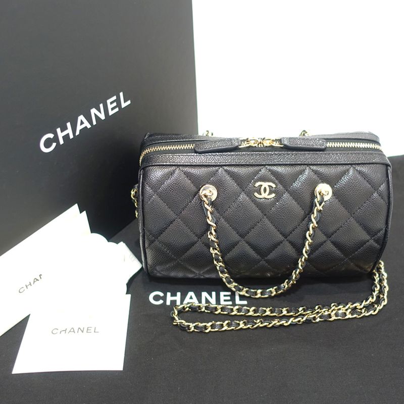 Chanel Mini Boston Chain Shoulder - Ap4474 Random Serial Caviar Skin