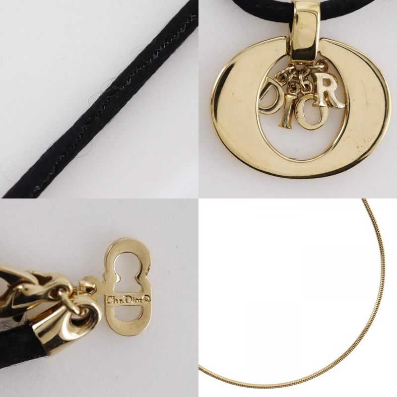 [dior] Christian Dior Logo Gold Plated Ladies 10.3g Necklace