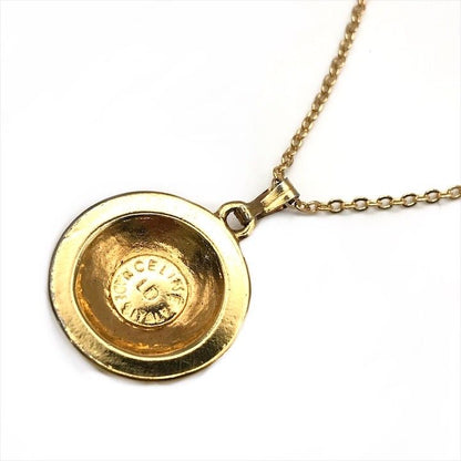 Celine Vintage Triomphe Stone Necklace Gold