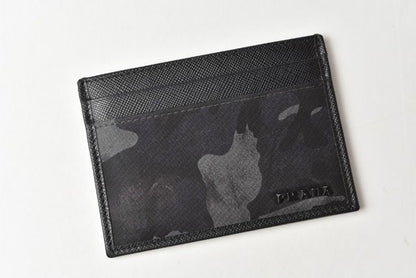 Prada Card Case Business Card Holder Men's 2m1149 Camouflage Black