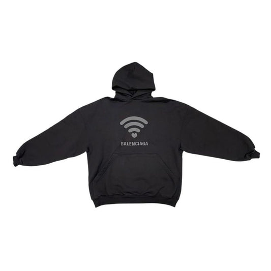 Balenciaga Hoodie Heart Logo 739024 Size L Cotton Black Gray Balenciaga