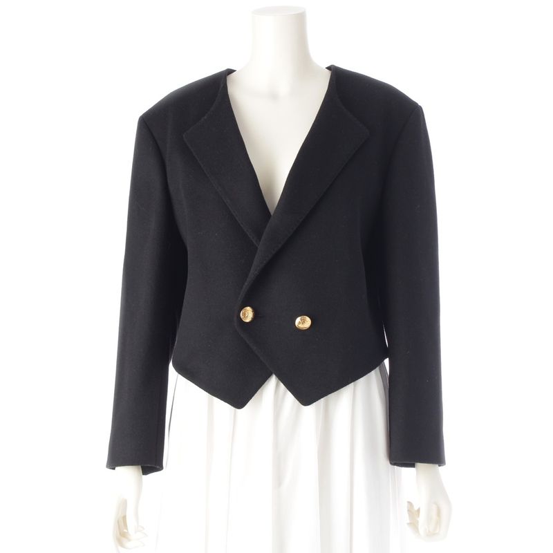 Celine Wool Triomphe Button Loose Military Jacket 2v96l998k Black 34