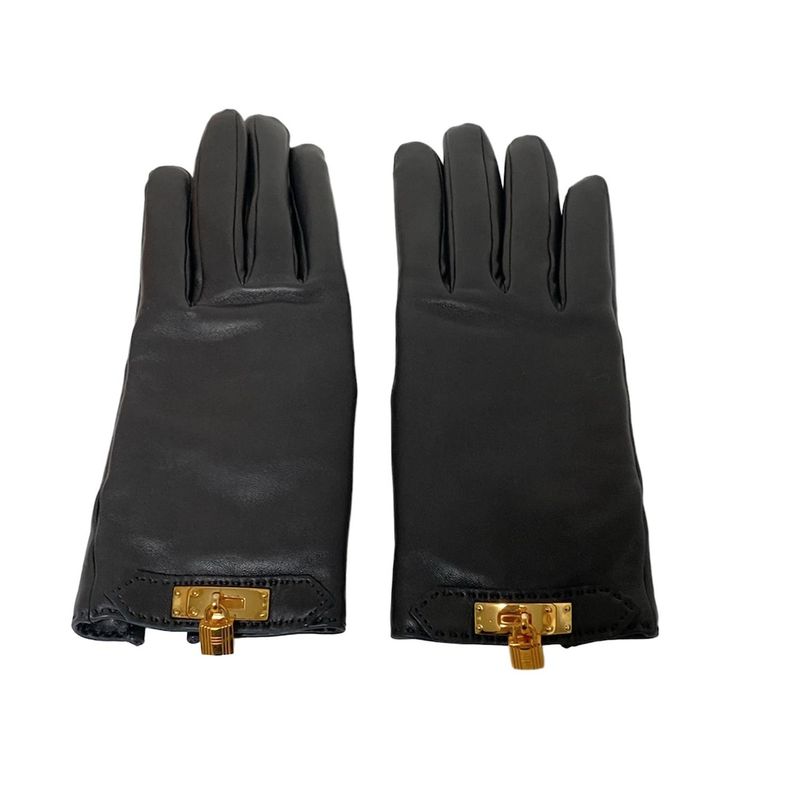 Hermes Gloves Women - Black Gold Hardware / Kelly Charm Lambskin