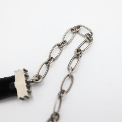 Christian DIOR Choker Star Rhinestone CD Velour Accessories Black Ladies With