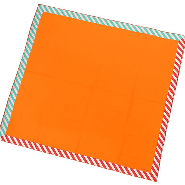 Hermes Shawl Carre 140 Carre Cashmere Silk Orange and Multicolor [box