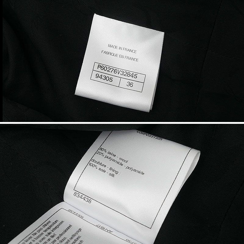 Chanel Double Jacket 36 Black Ladies