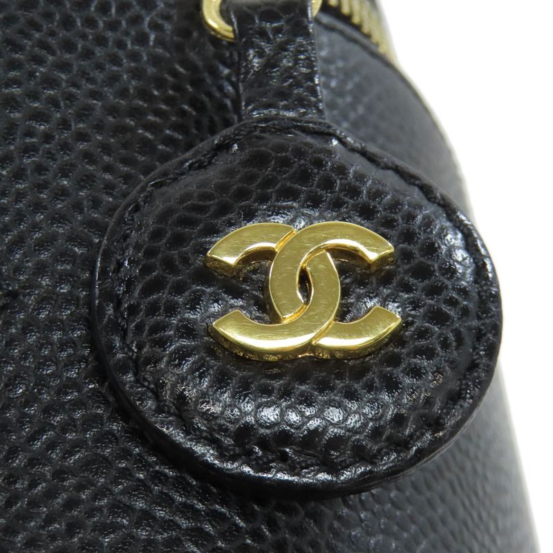 Chanel Vanity Gold Hardware Tote Bag Grained Calfskin Women's