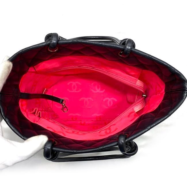 Chanel Tote Bag F21152 Black White Cambon