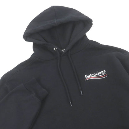 Balenciaga 2021 600583 Campaign Logo Print Oversized Pullover Hoodie Black XXS