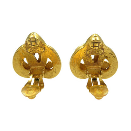 Chanel Coco Mark Vintage 97P Metal Gold Earrings 0207 Chanel